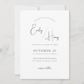 Modern Minimalist Photo Wedding Invitation Kaart (Voorkant)