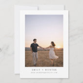 Modern Minimalist Photo Wedding Invitation Kaart (Achterkant)