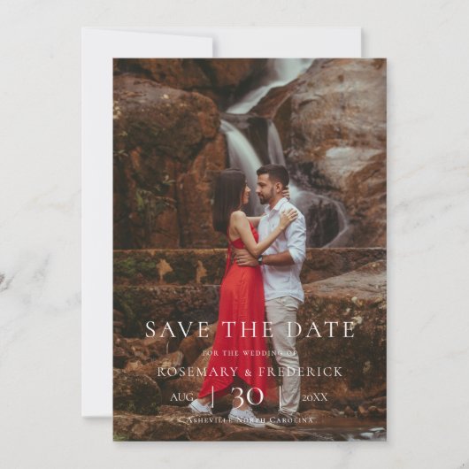 Modern Minimalist Photo Wedding Save the Date (Voorkant)