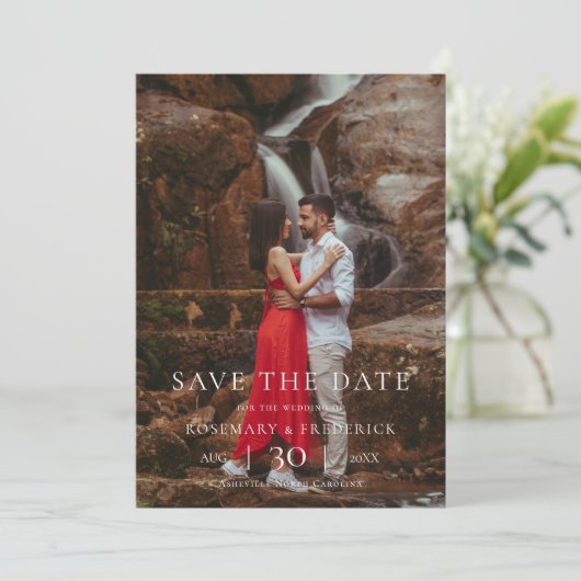 Modern Minimalist Photo Wedding Save the Date (Staand voorkant)