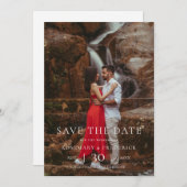 Modern Minimalist Photo Wedding Save the Date (Voorkant / Achterkant)