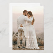 Modern Minimalist Photo Wedding Save the Date (Voorkant / Achterkant)
