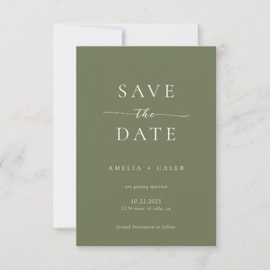 Modern Minimalist Photo Wedding Save the Date (Voorkant)