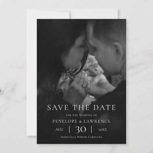 Modern Minimalist Photo Wedding Save the Date (Voorkant)