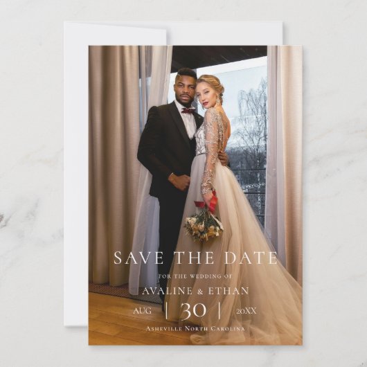 Modern Minimalist Photo Wedding Save the Date (Voorkant)