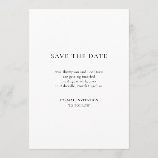 Modern Minimalist Photo Wedding Save the Date (Achterkant)