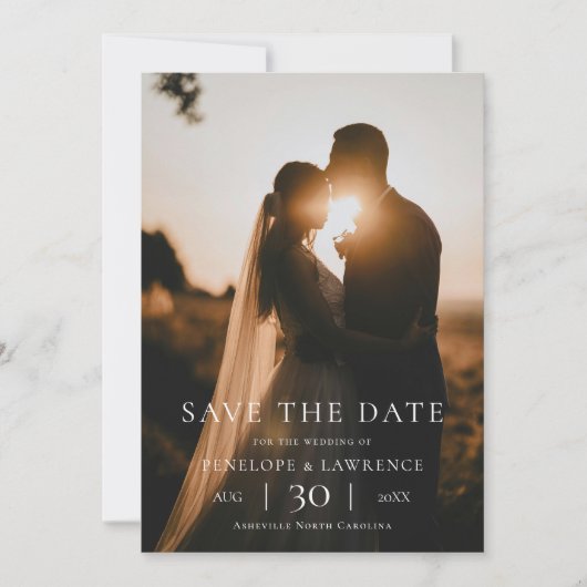 Modern Minimalist Photo Wedding Save the Date (Voorkant)