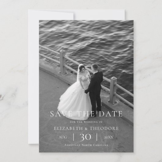 Modern Minimalist Photo Wedding Save the Date (Voorkant)