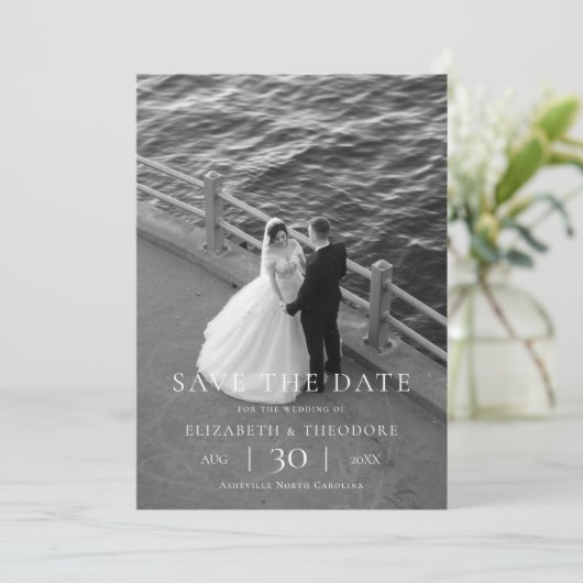 Modern Minimalist Photo Wedding Save the Date (Staand voorkant)