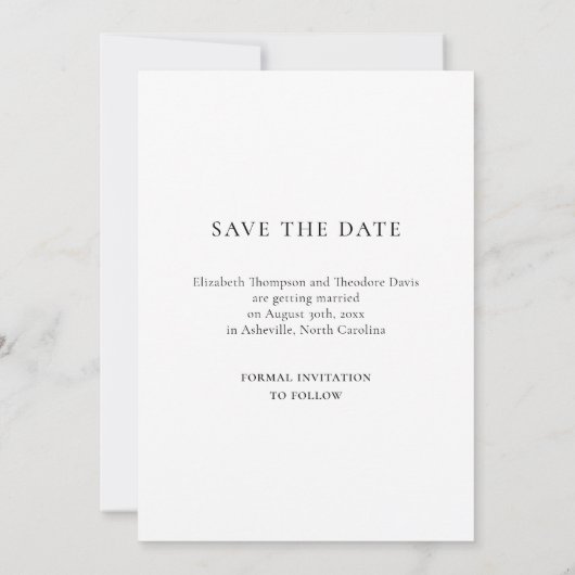 Modern Minimalist Photo Wedding Save the Date (Achterkant)
