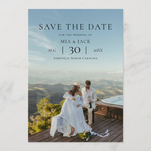 Modern Minimalist Photo Wedding Save the Date (Voorkant)