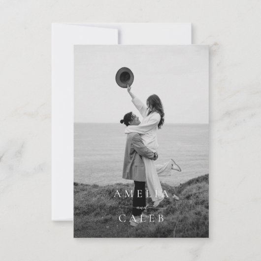 Modern Minimalist Photo Wedding Save the Date (Achterkant)