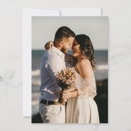 Modern Minimalist Photo Wedding Save the Date (Achterkant)