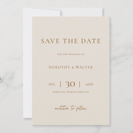 Modern Minimalist Photo Wedding Save the Date (Voorkant)