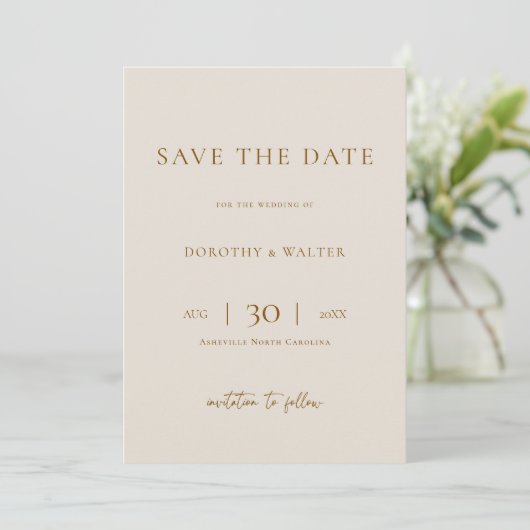 Modern Minimalist Photo Wedding Save the Date (Staand voorkant)
