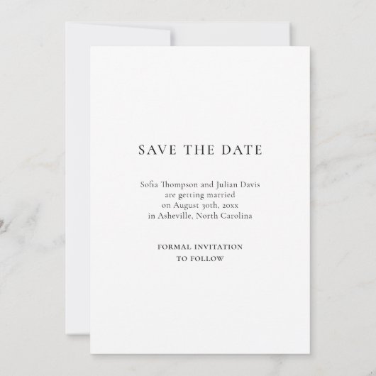 Modern Minimalist Photo Wedding Save the Date (Achterkant)