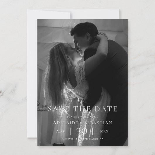 Modern Minimalist Photo Wedding Save the Date (Voorkant)