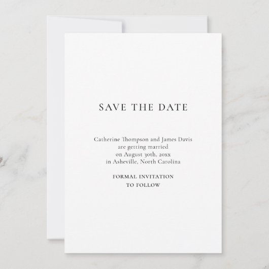 Modern Minimalist Photo Wedding Save the Date (Achterkant)