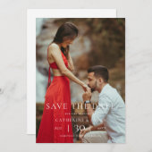 Modern Minimalist Photo Wedding Save the Date (Voorkant / Achterkant)