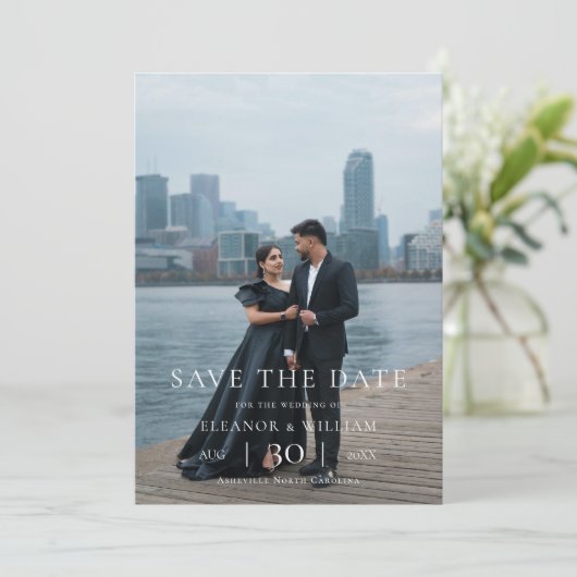 Modern Minimalist Photo Wedding Save the Date (Staand voorkant)