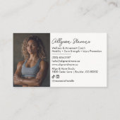 Modern Minimalist Photos Personal Trainer & Coach Visitekaartje (Achterkant)
