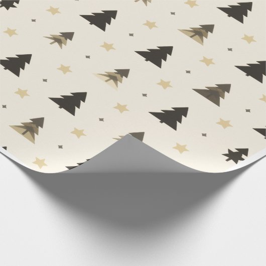 modern Minimalist PINE TREE black and soft pink  Cadeaupapier (Hoek)