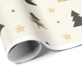 modern Minimalist PINE TREE black and soft pink  Cadeaupapier (Rol Hoek)