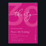 Modern Minimalist Pink 30th Birthday Party Kaart<br><div class="desc">Celebrate turning thirty in elegant style with this modern minimalist pink 30th birthday invitation. Designed with a clean and sophisticated layout, this stylish invitation is perfect for a chic milestone birthday celebration. The soft pink tones and minimalist typography create a modern look that is perfect for intimate gatherings, elegant parties,...</div>
