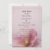 Modern Minimalist Pink and Gold Wedding Invitation Kaart (Voorkant)
