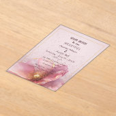 Modern Minimalist Pink Gold Wedding Acryl Uitnodigingen (Laagn)