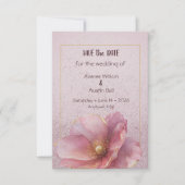 Modern Minimalist Pink Gold Wedding Save the Date (Voorkant)