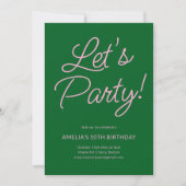 Modern Minimalist Pink Green Birthday Party Chic Kaart (Voorkant)