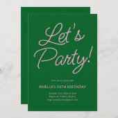 Modern Minimalist Pink Green Birthday Party Chic Kaart (Voorkant / Achterkant)