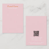 Modern Minimalist Pink Script Jewelry Display Card Visitekaartje (Voorkant / Achterkant)
