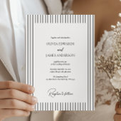 Modern Minimalist Pinstripe Wedding Kaart