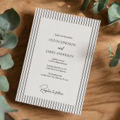 Modern Minimalist Pinstripe Wedding Kaart