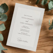 Modern Minimalist Pinstripe Wedding Kaart