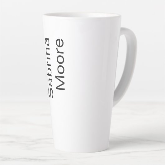 Modern Minimalist Plain Professional Naam toevoege Latte Mok (Rechterhoek)