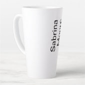 Modern Minimalist Plain Professional Naam toevoege Latte Mok (Linkerhoek)