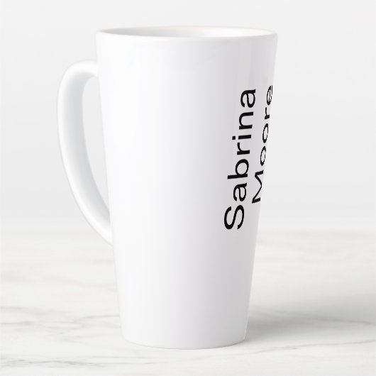 Modern Minimalist Plain Professional Naam toevoege Latte Mok (Linkerhoek)