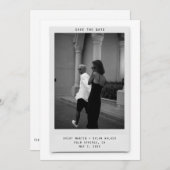 Modern Minimalist Polaroid Photo Save the Date (Voorkant / Achterkant)