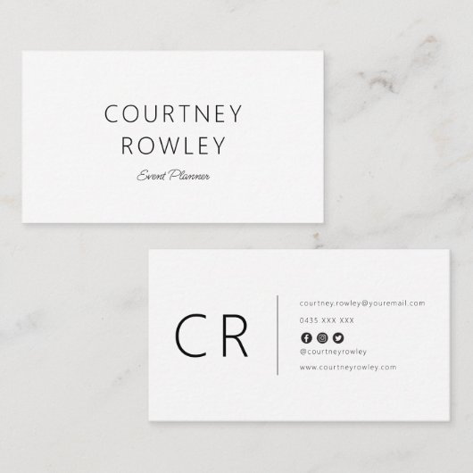 Modern minimalist professional business card visitekaartje (Voorkant / Achterkant)