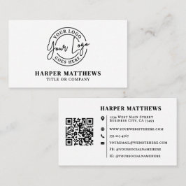 Modern Minimalist Professional Logo QR Code Visitekaartje
