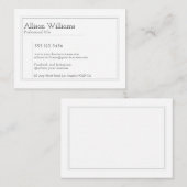 Modern Minimalist Professional Plain Contactkaartje (Voorkant / Achterkant)