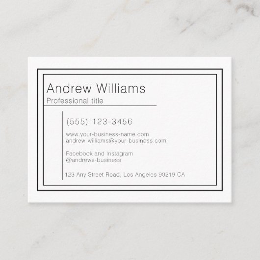 Modern Minimalist Professional Simple Visitekaartje (Voorkant)