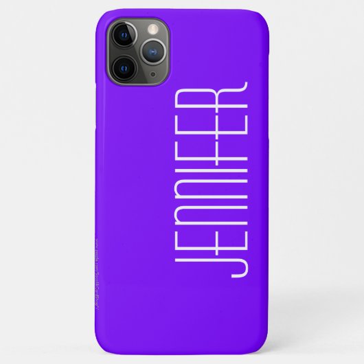 Modern, Minimalist, Purple & White, Jumbo Name Case-Mate iPhone Case (Achterkant)
