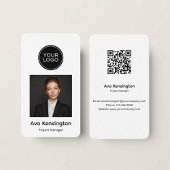 Modern Minimalist QR Code Business Card Custom Visitekaartje