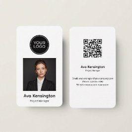 Modern Minimalist QR Code Business Card Custom Visitekaartje