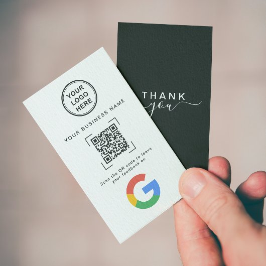 Modern Minimalist QR Code Google Review Visitekaartje