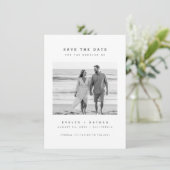 Modern Minimalist QR Code Photo Budget Wedding Save The Date (Staand voorkant)